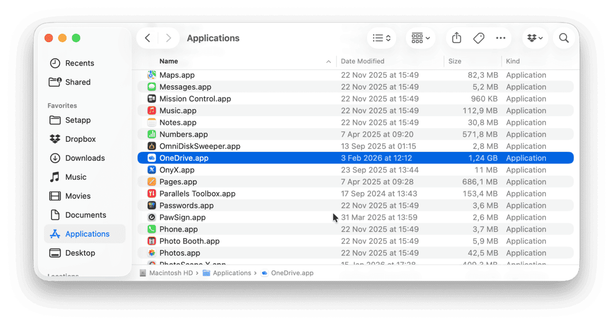 removing the application