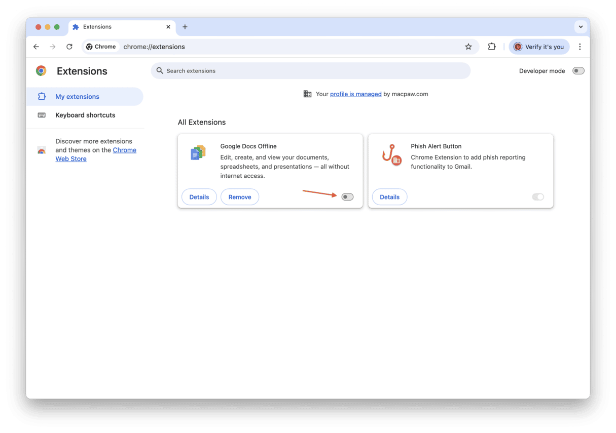 Elimina extensiones de navegadores