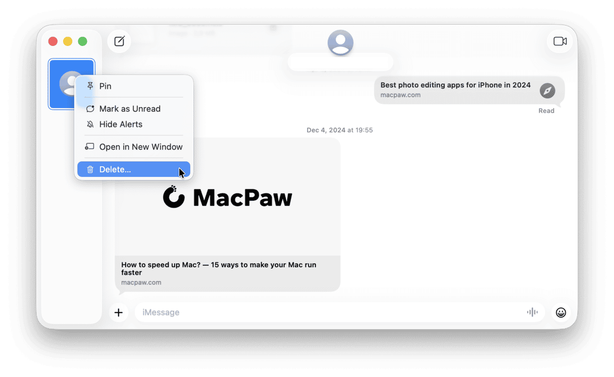 Ganze Konversationen l&ouml;schen