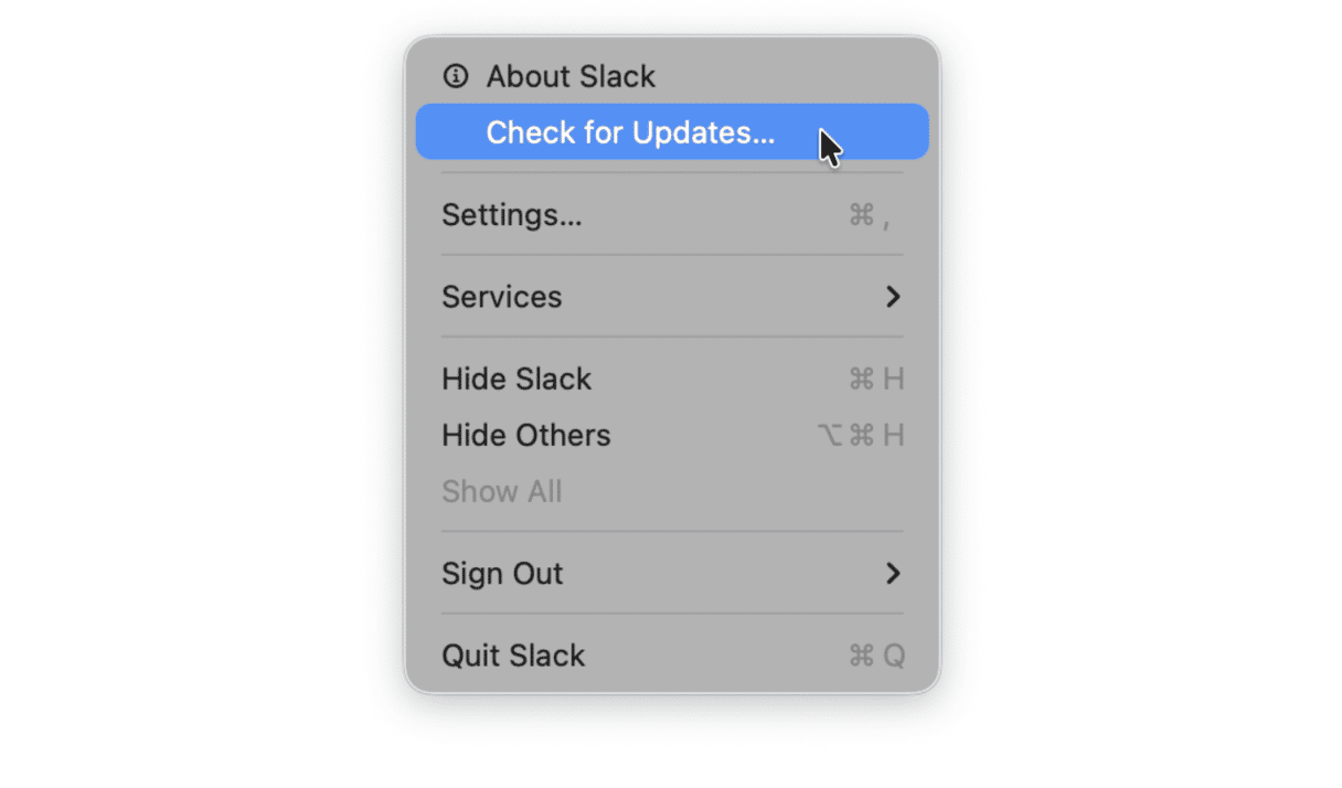 Mac &ndash; Check for Updates