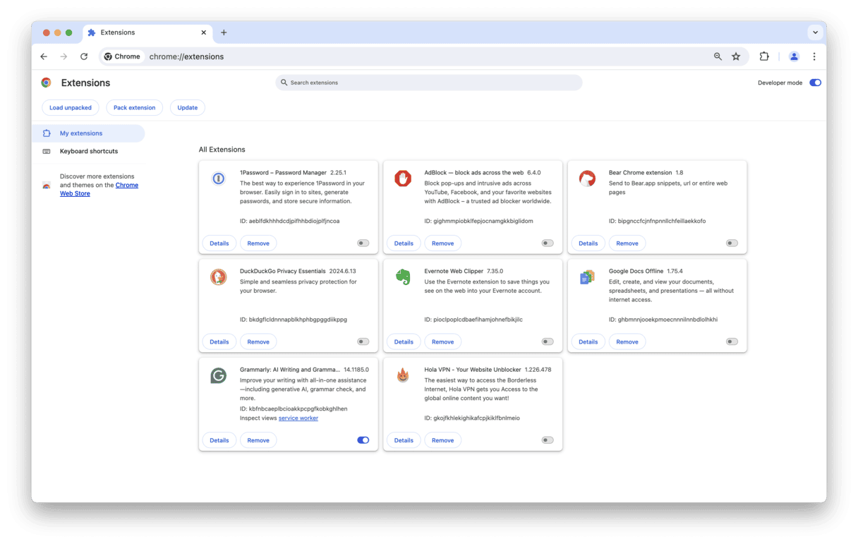 Passez vos extensions en revue