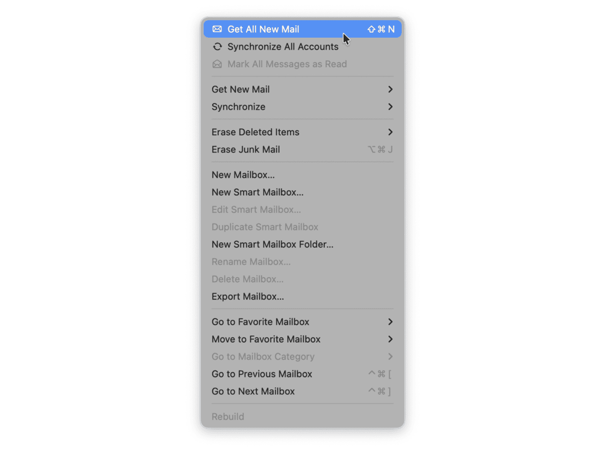 How to manually fetch new mail on Mac