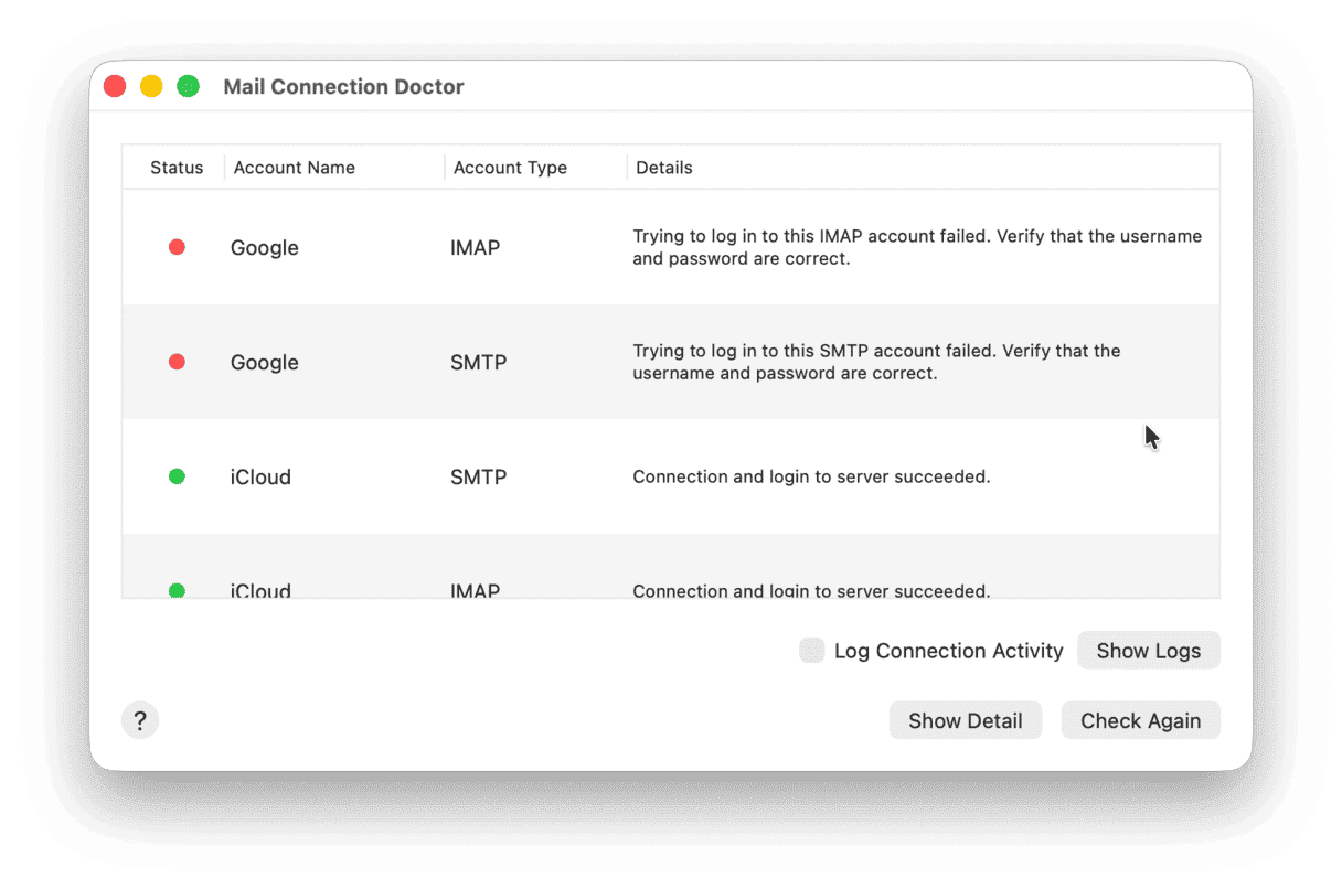 How to use Connection Doctor on Mac