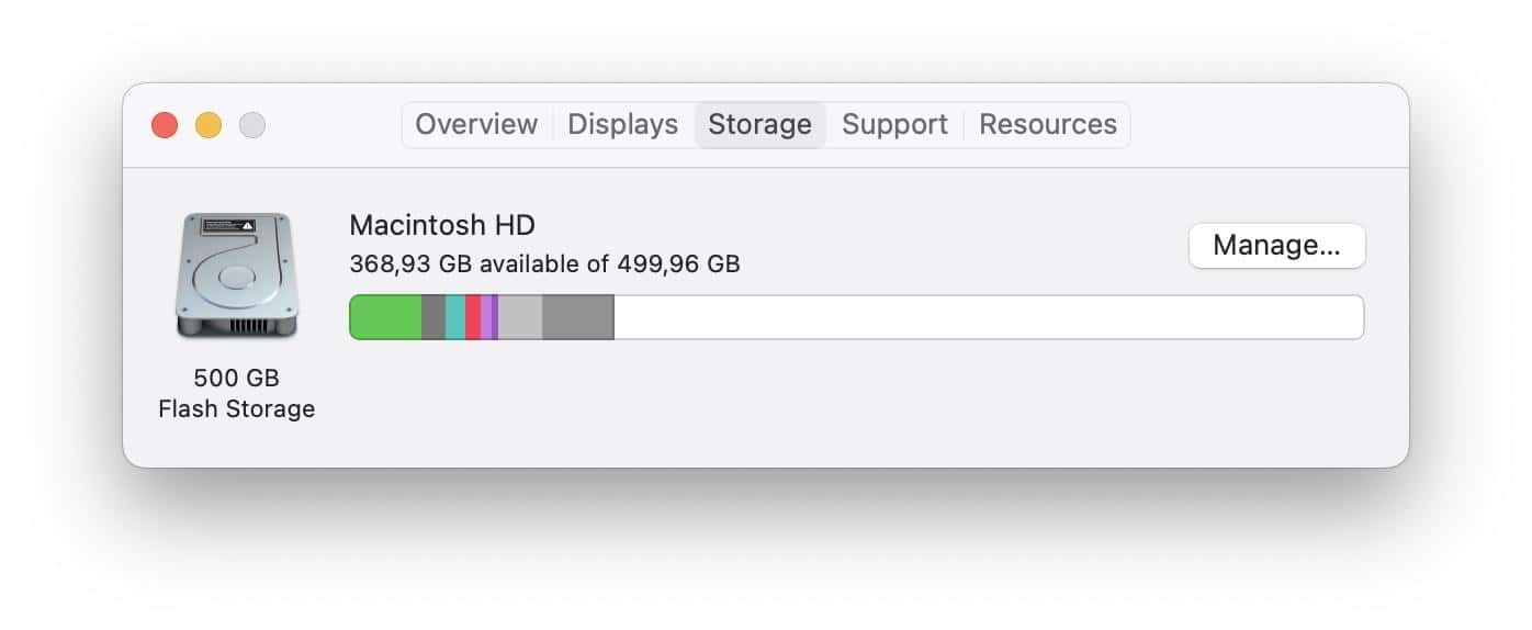 How to see storage on Mac