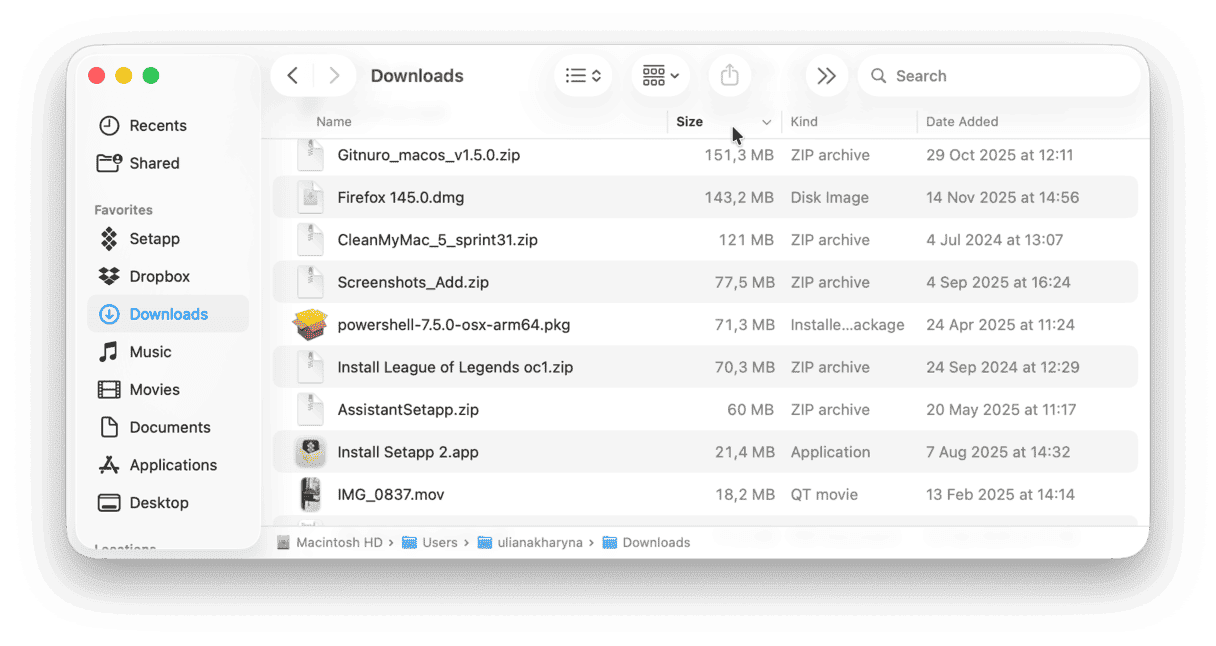Downloads folder