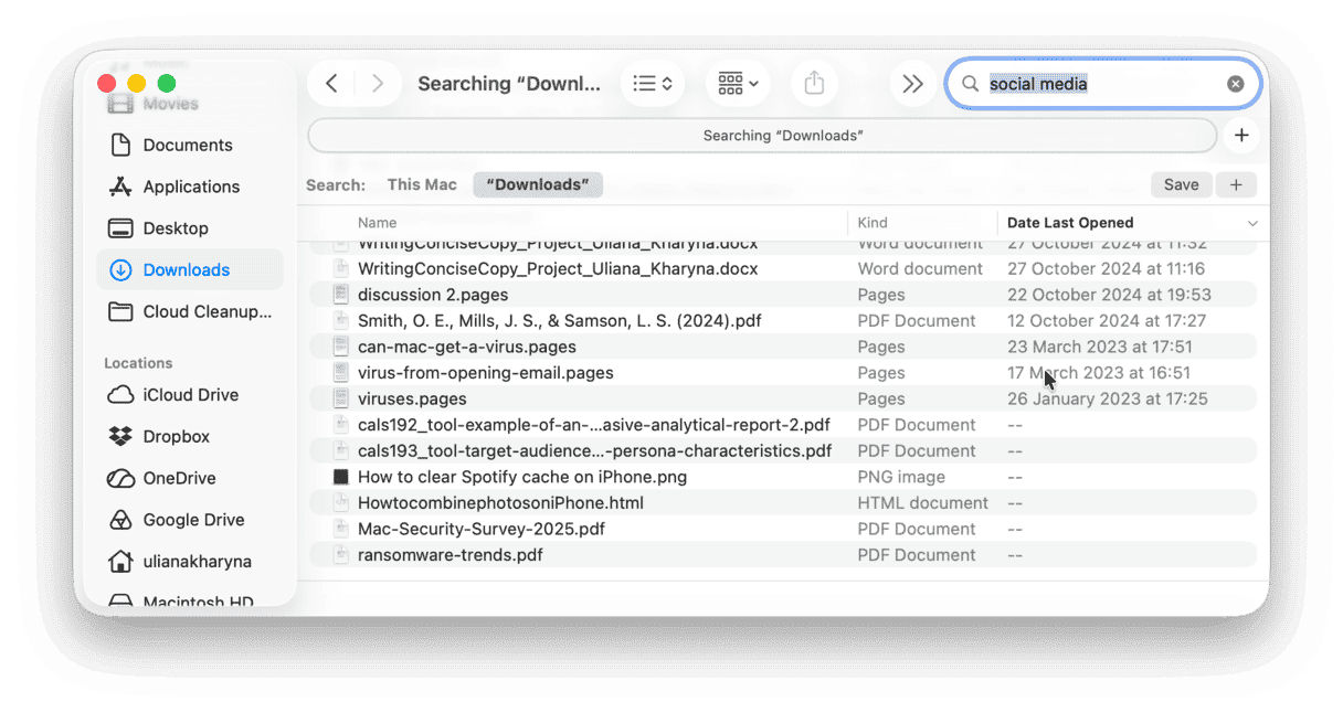 How to find a file in Finder