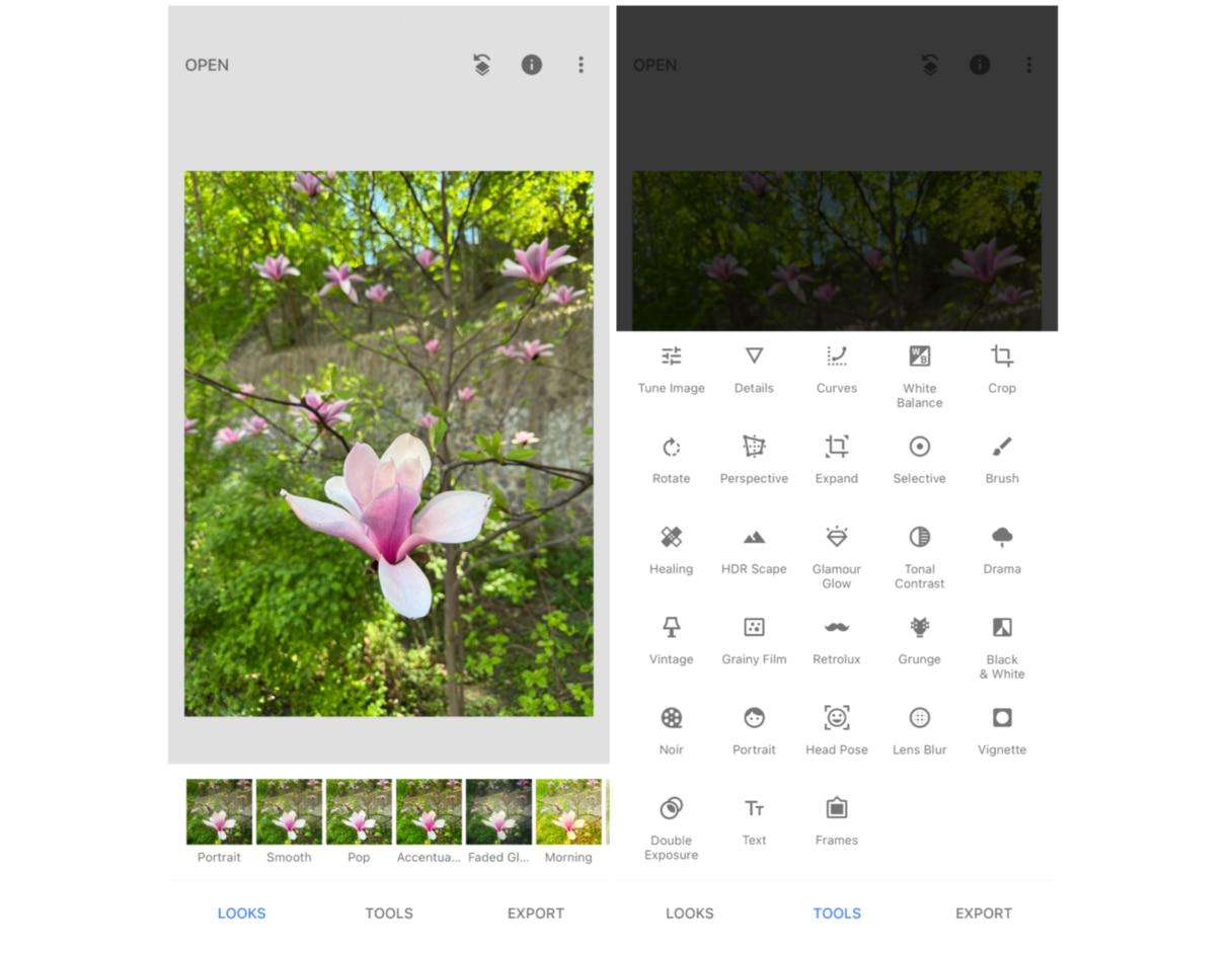 How to edit photos on iPhone in Snapseed