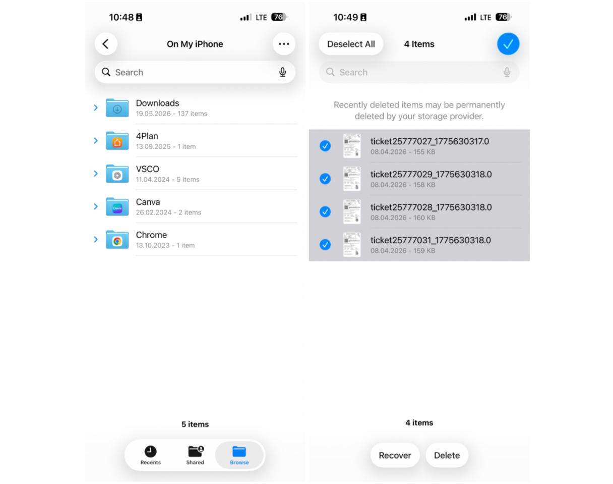 How to delete files on iPhone