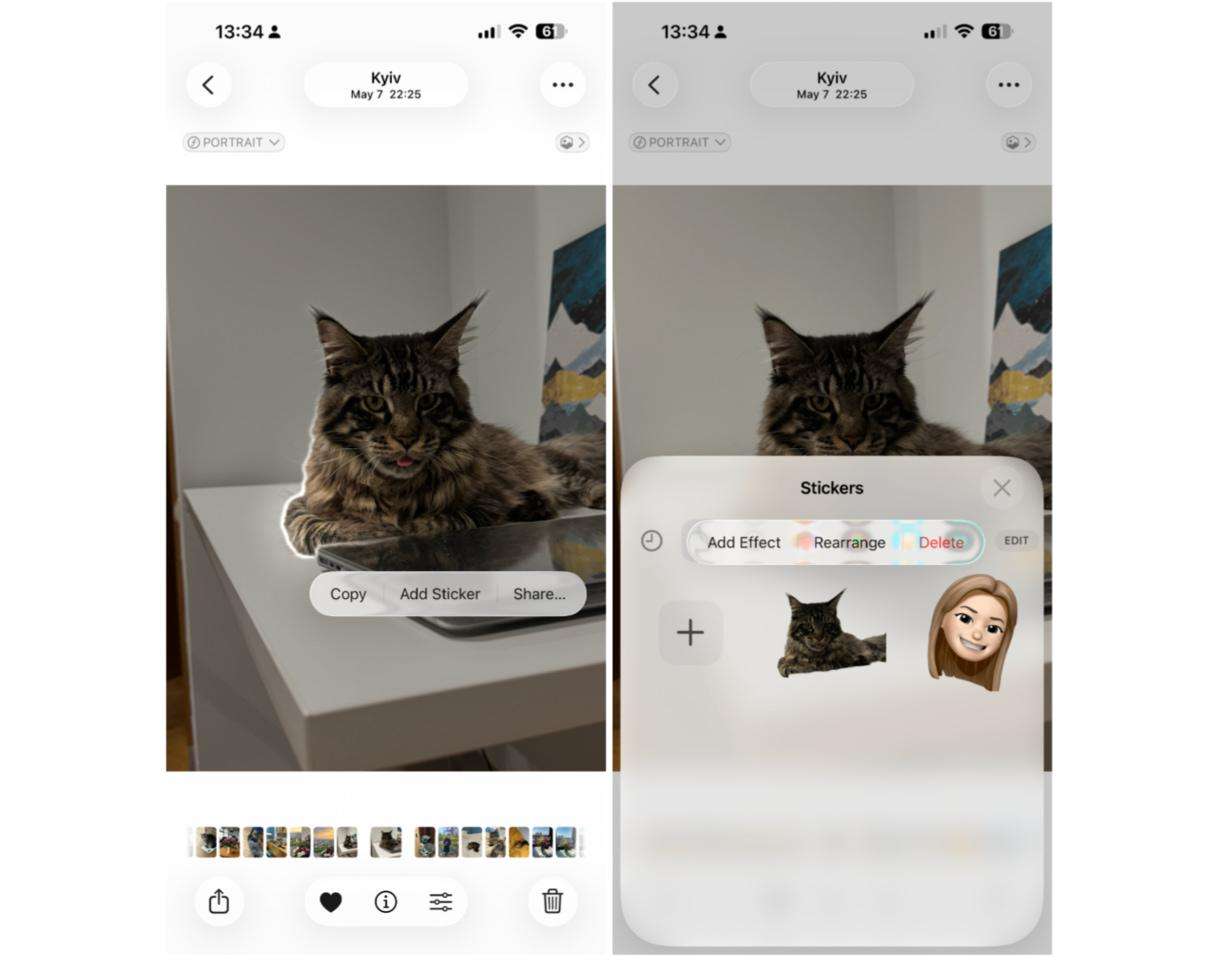 How to make stickers on iPhone in the Photos app