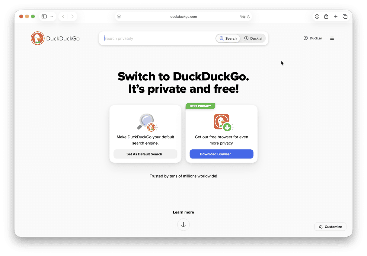 DuckDuckGo search engine 
