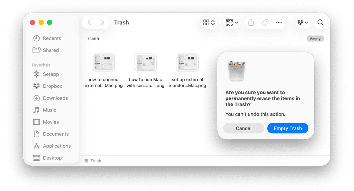 How to empty Trash on Mac