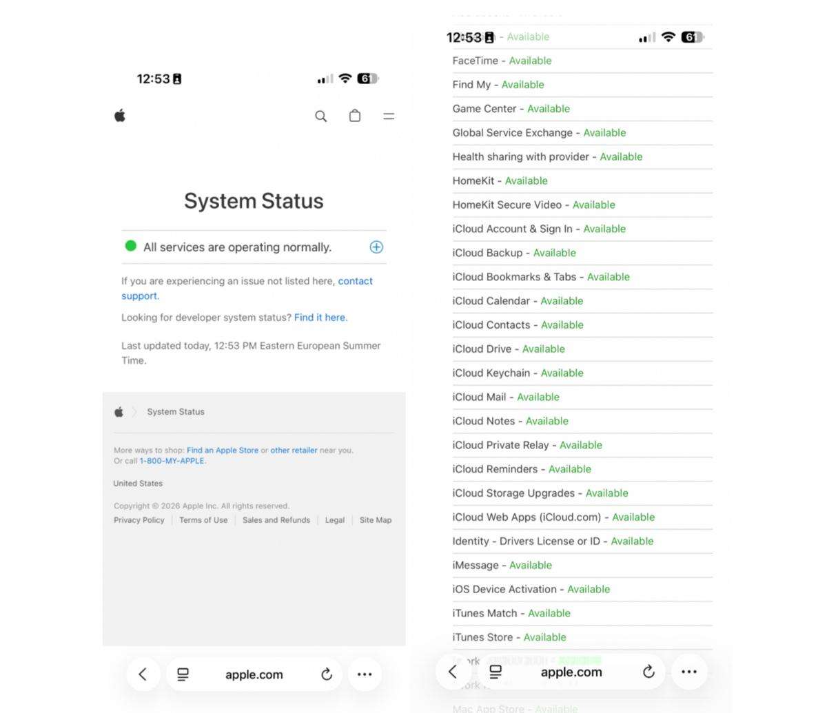 How to check Apple System Status 