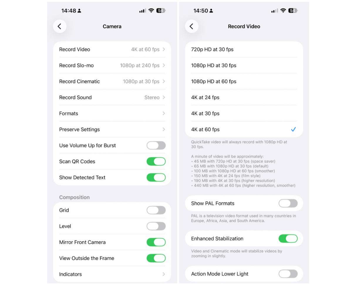 How to reduce video resolution on iPhone
