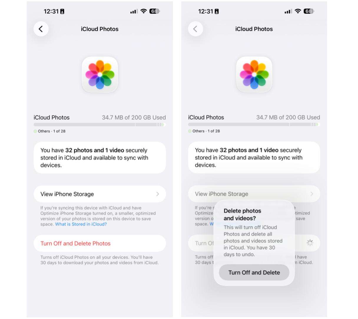 Delete Photos from iCloud