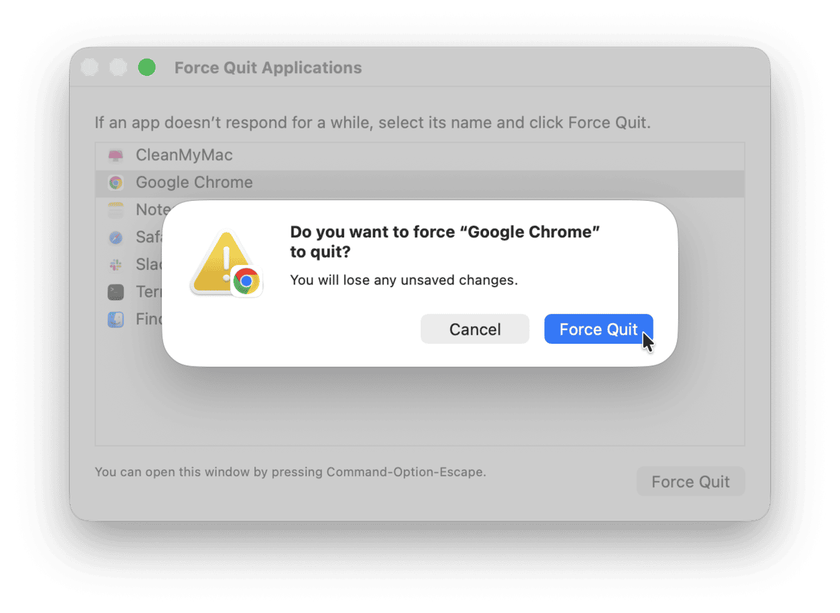 force quit Chrome