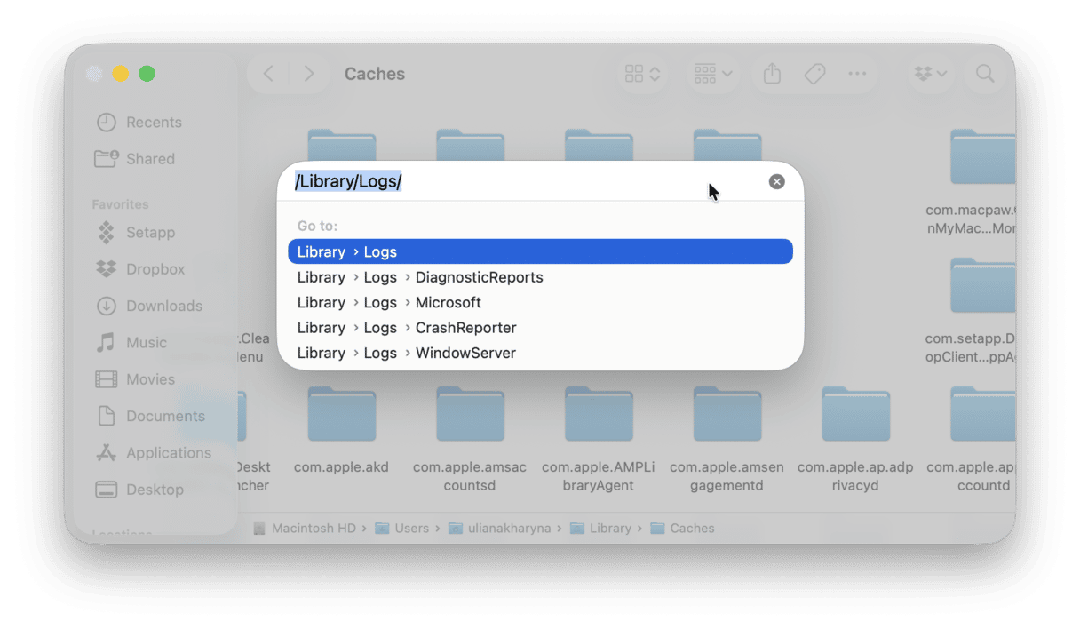 Remove log files on Mac