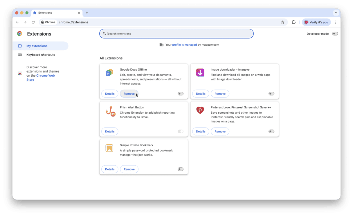 how to lower RAM on Mac - remove browser extensions