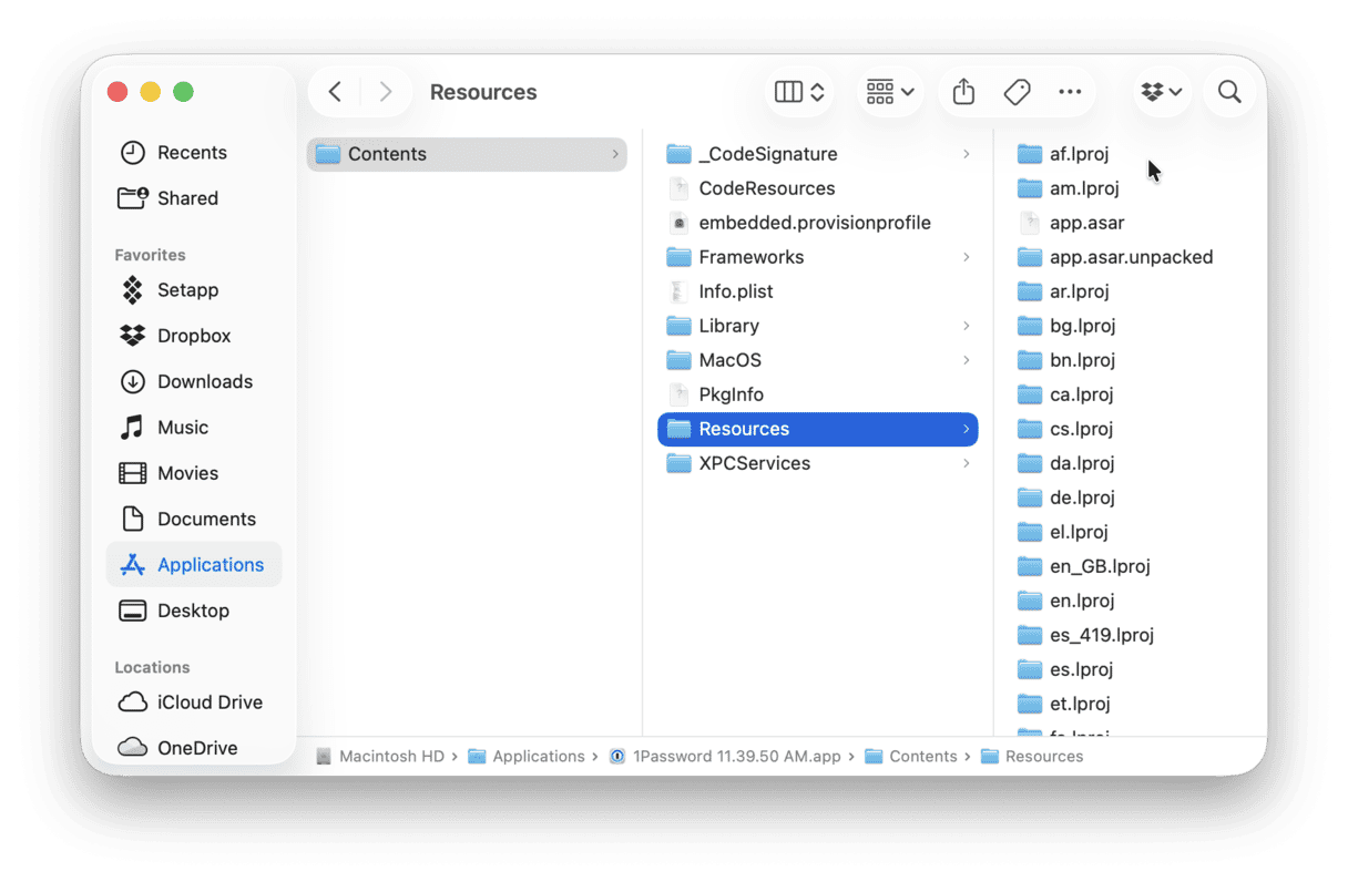 Elimina i file di lingua superflui