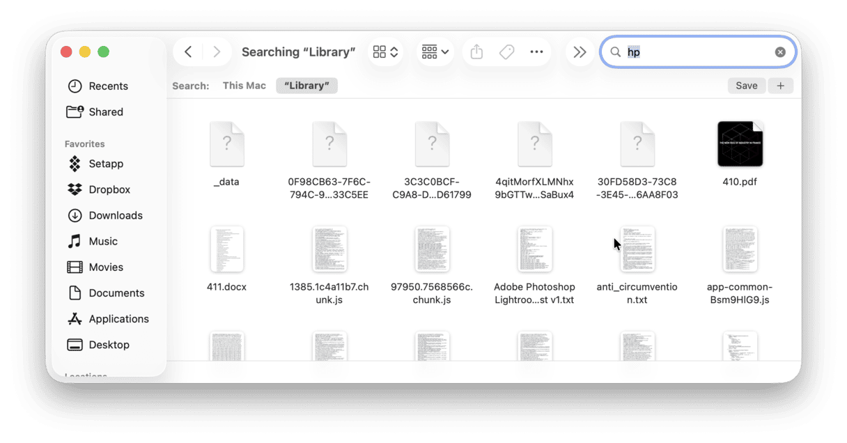 Application library on Mac