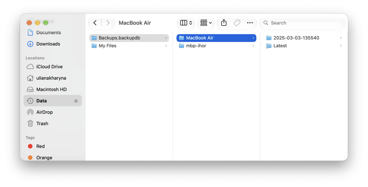Finder usage on Mac