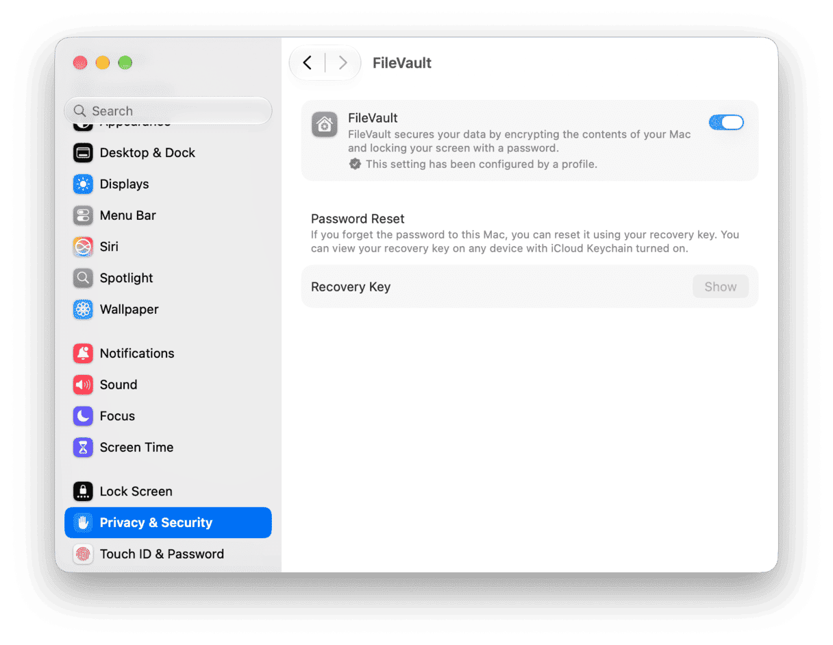 FileVault disk encryption