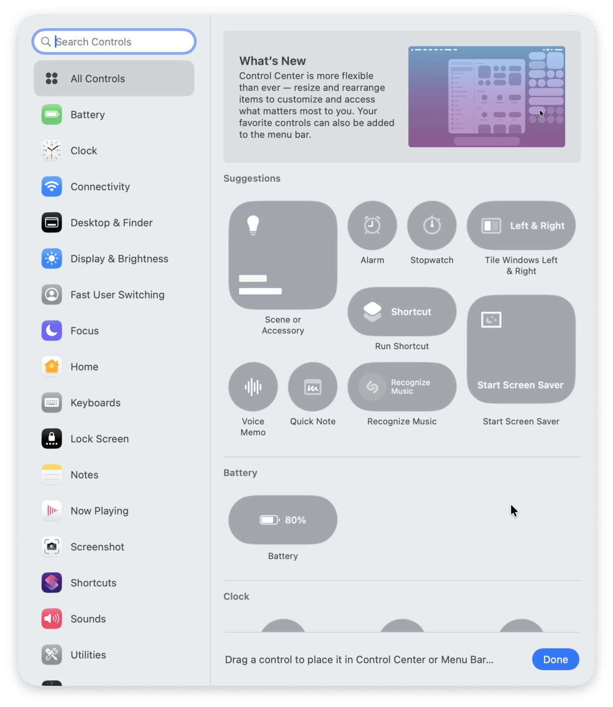 System Settings > Control Center