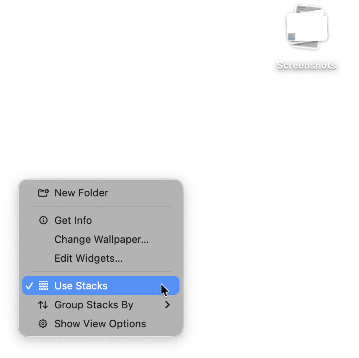 How to disable stacks on Mac