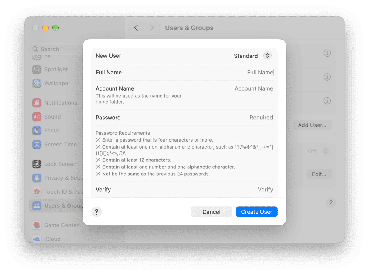 System Settings > Users & Groups