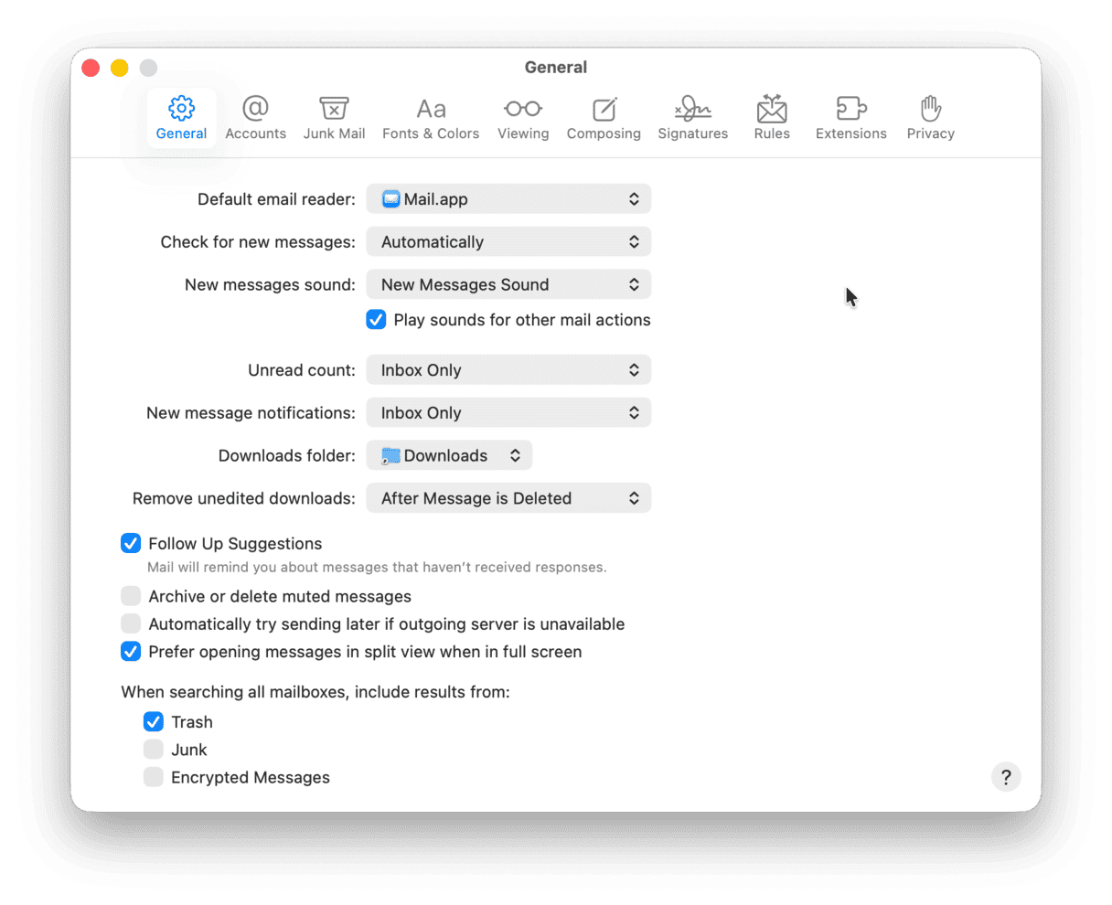 default email reader