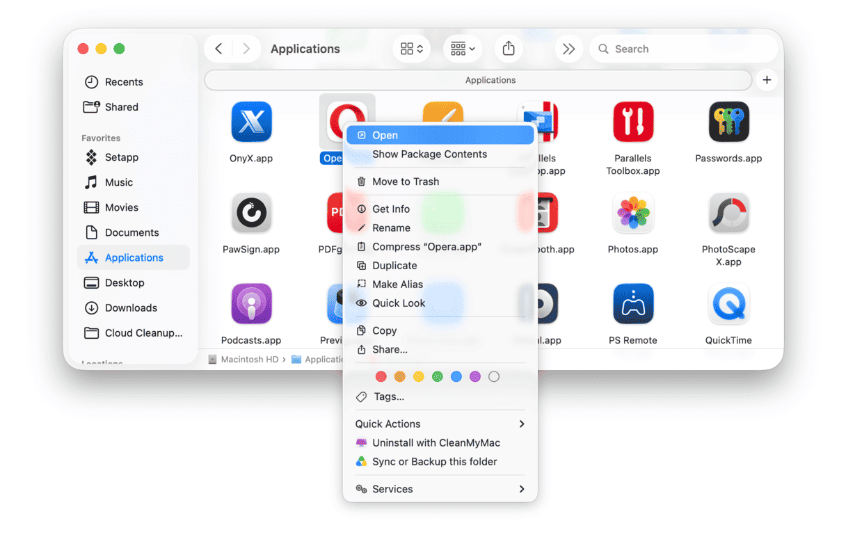 How to open an app