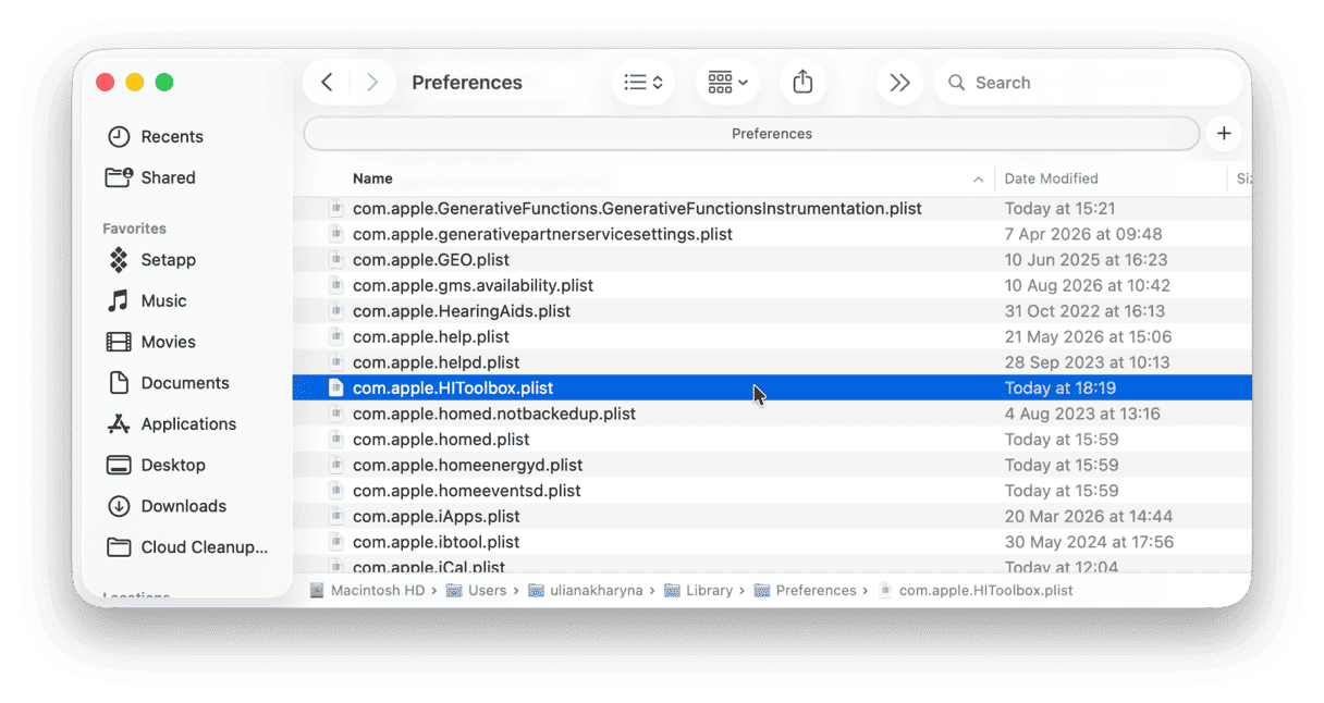 How to delete keyboard preferences file on Mac