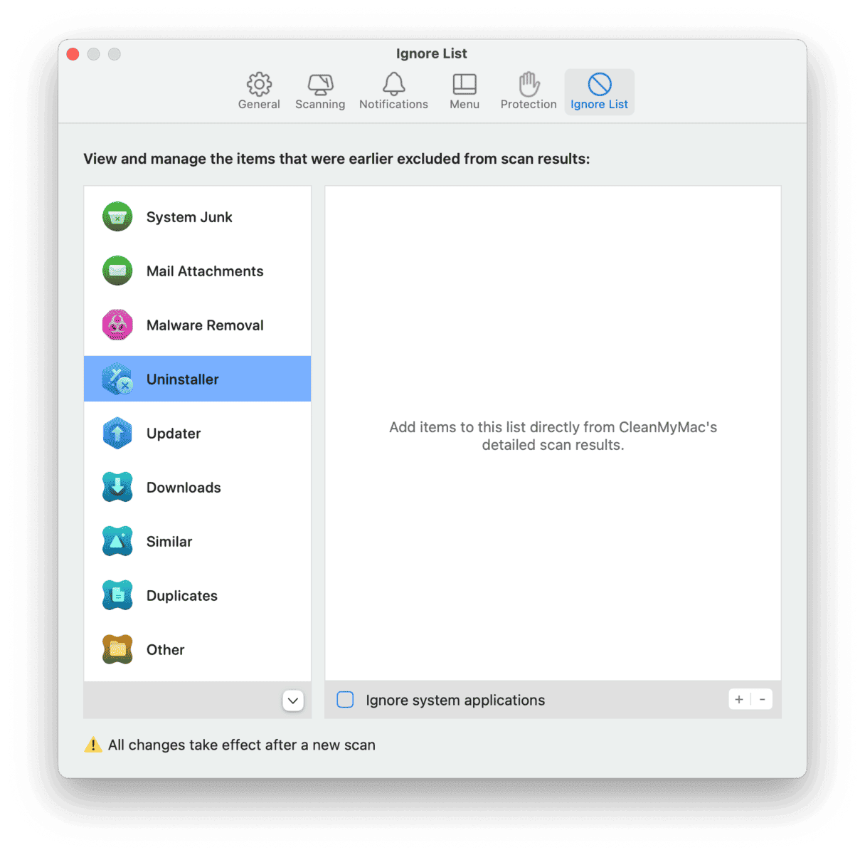 CleanMyMac settings