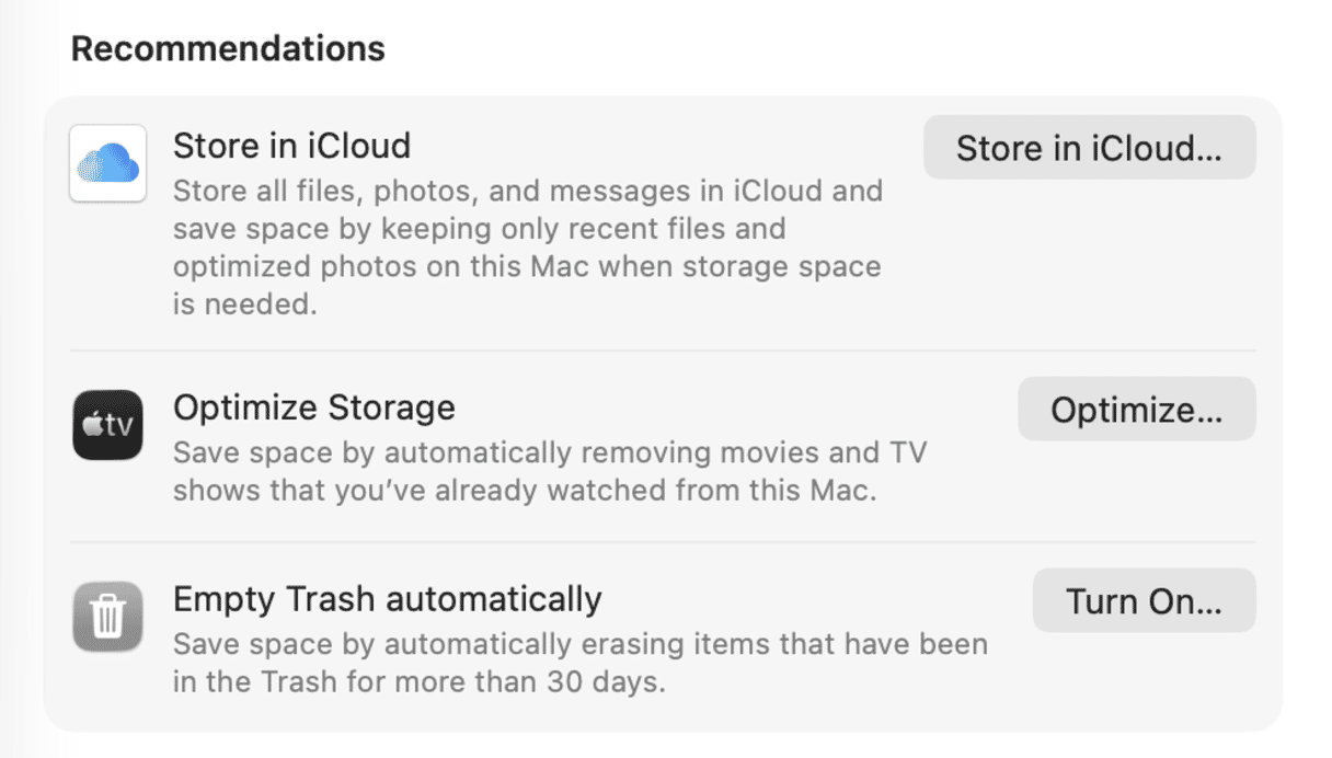 How to optimize storage on Mac