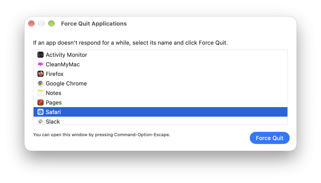 How to force quit Safari