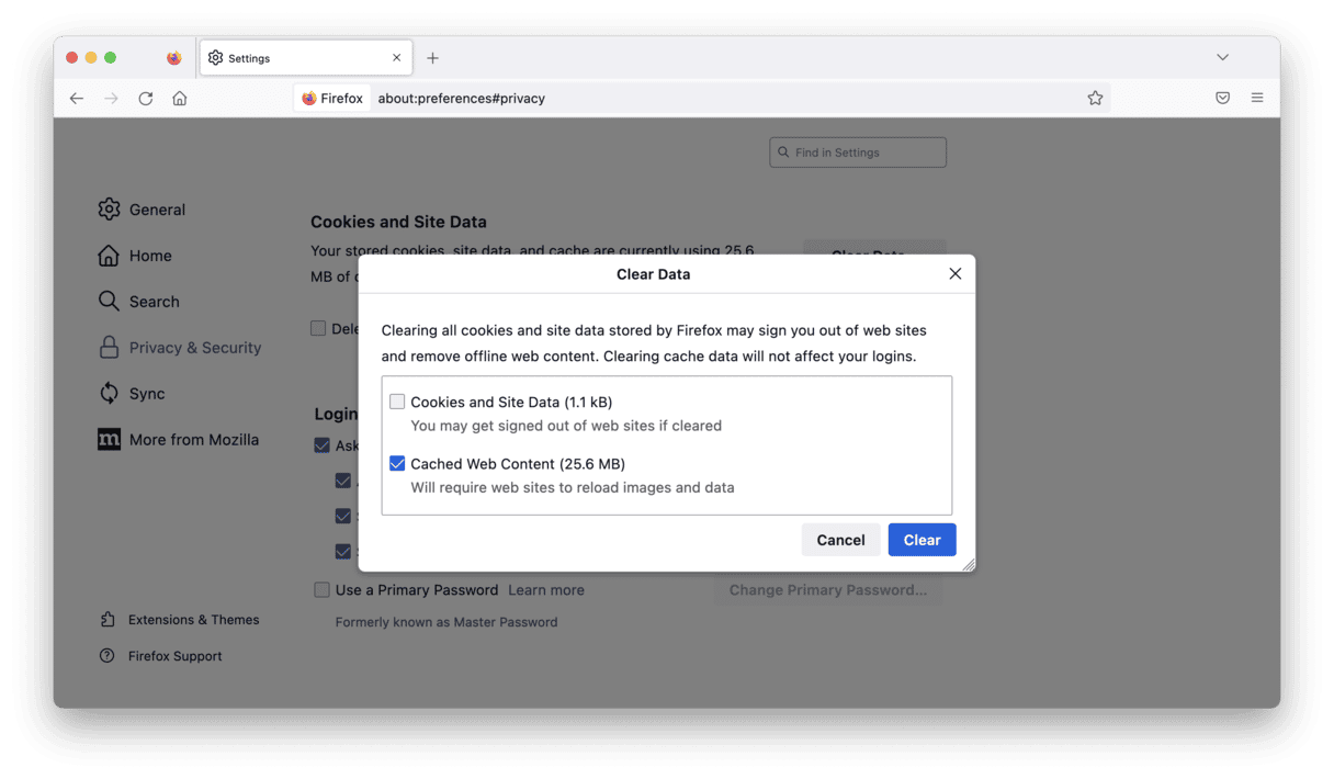 Jak oczyścić pamięć podręczną w Firefox