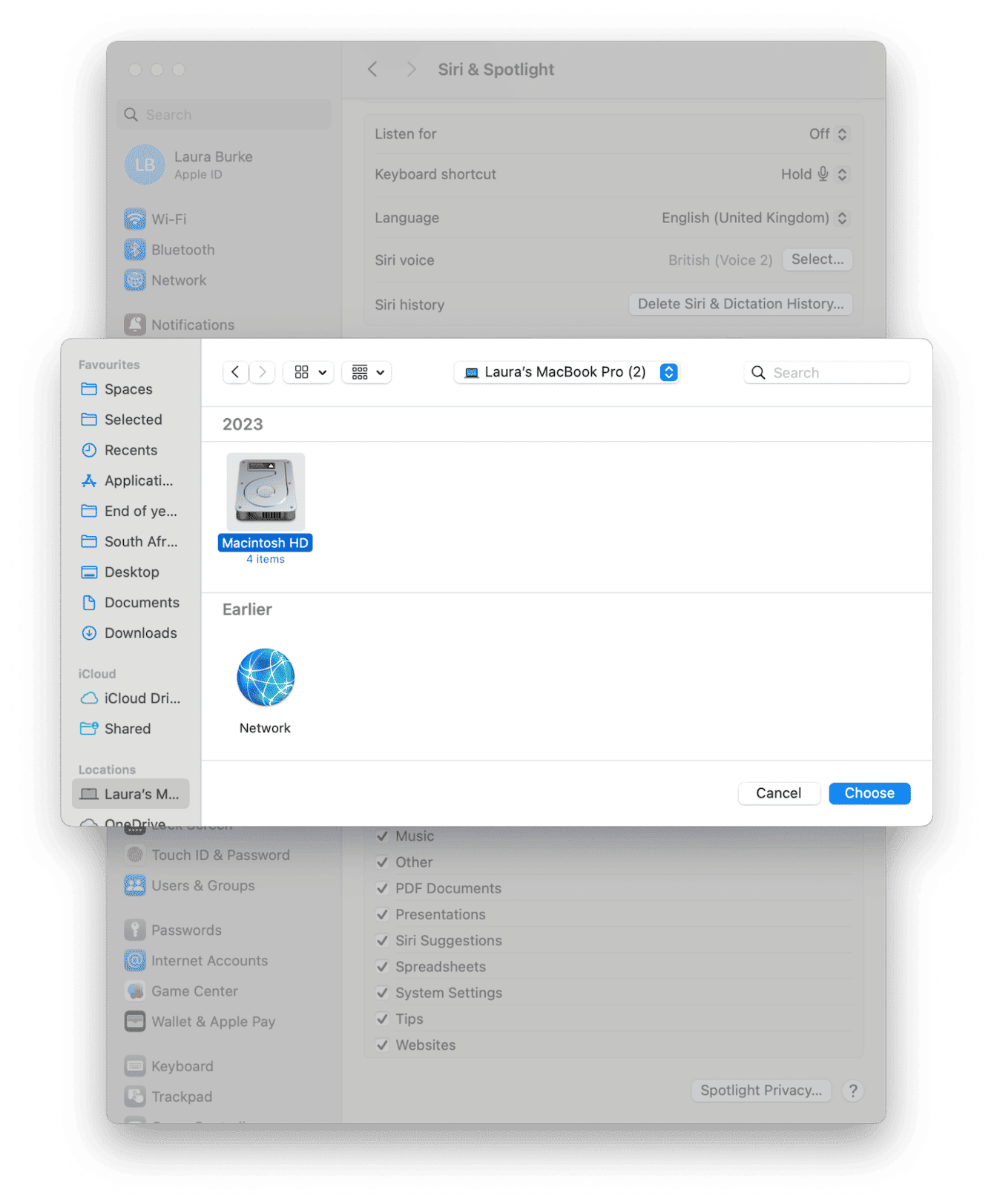 Ajustes del Sistema > General > Spotlight