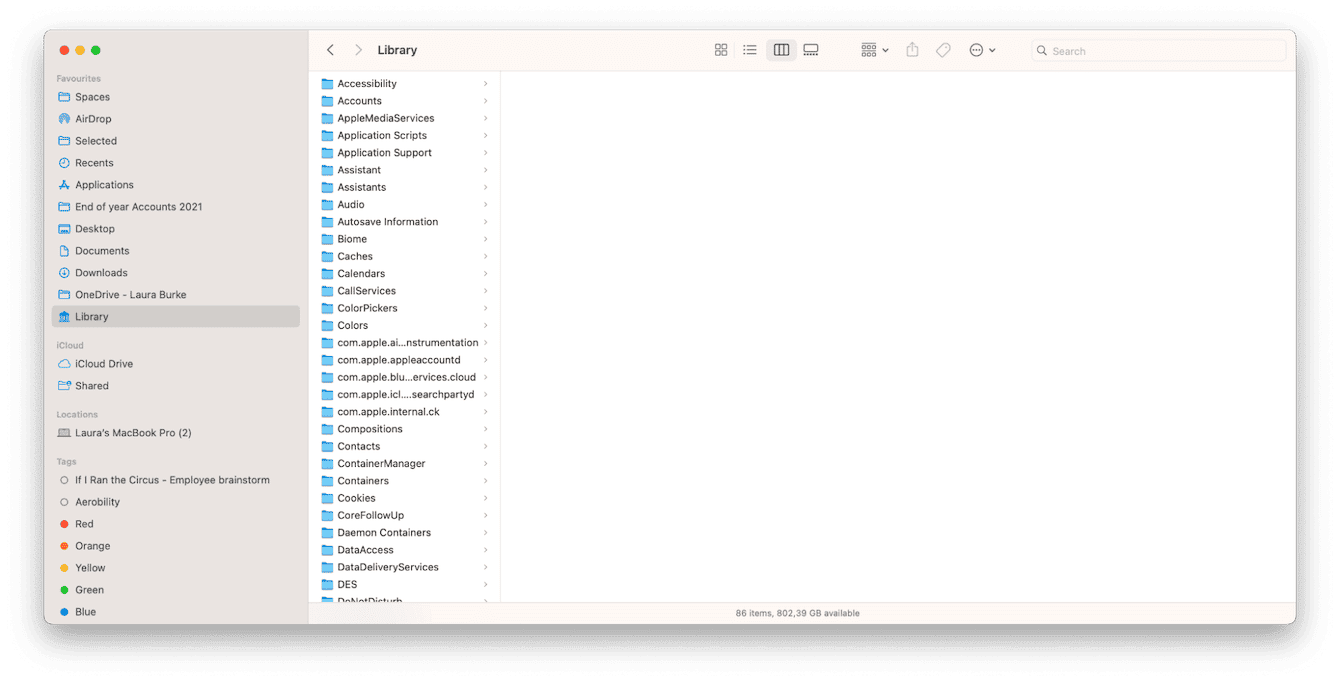 Library-Ordner dauerhaft anzeigen