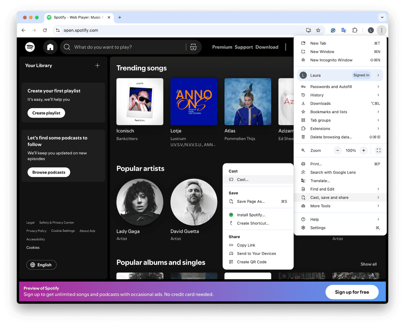 Casting a specific Chrome tab