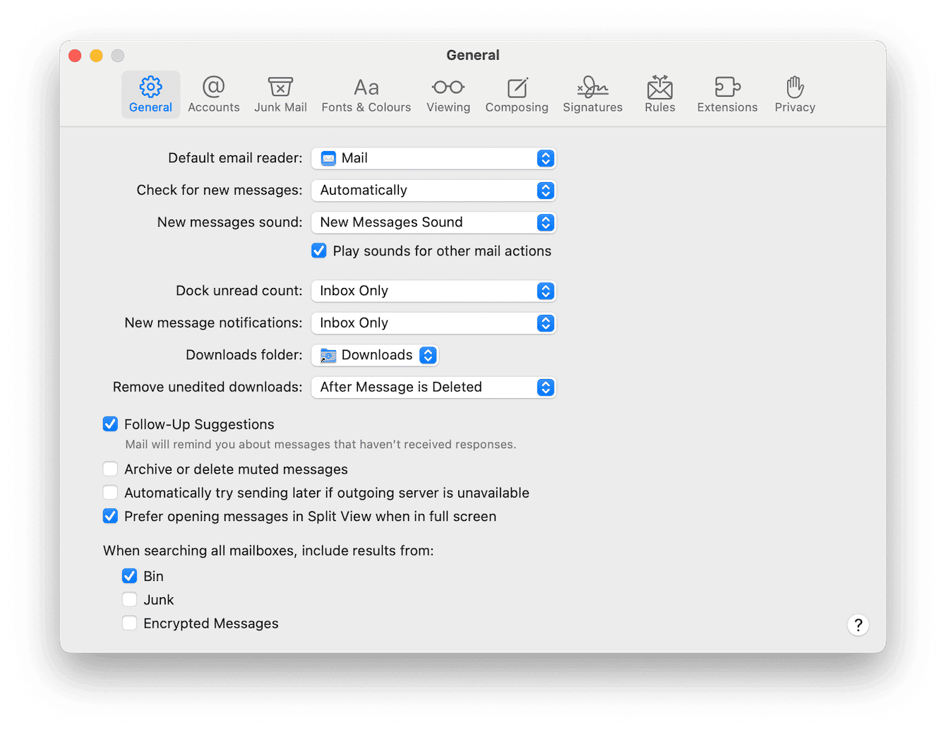 Update password in the Mail app