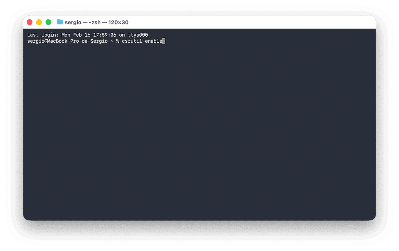 Pour finir de supprimer l'application Mail, r&eacute;activez la SIP