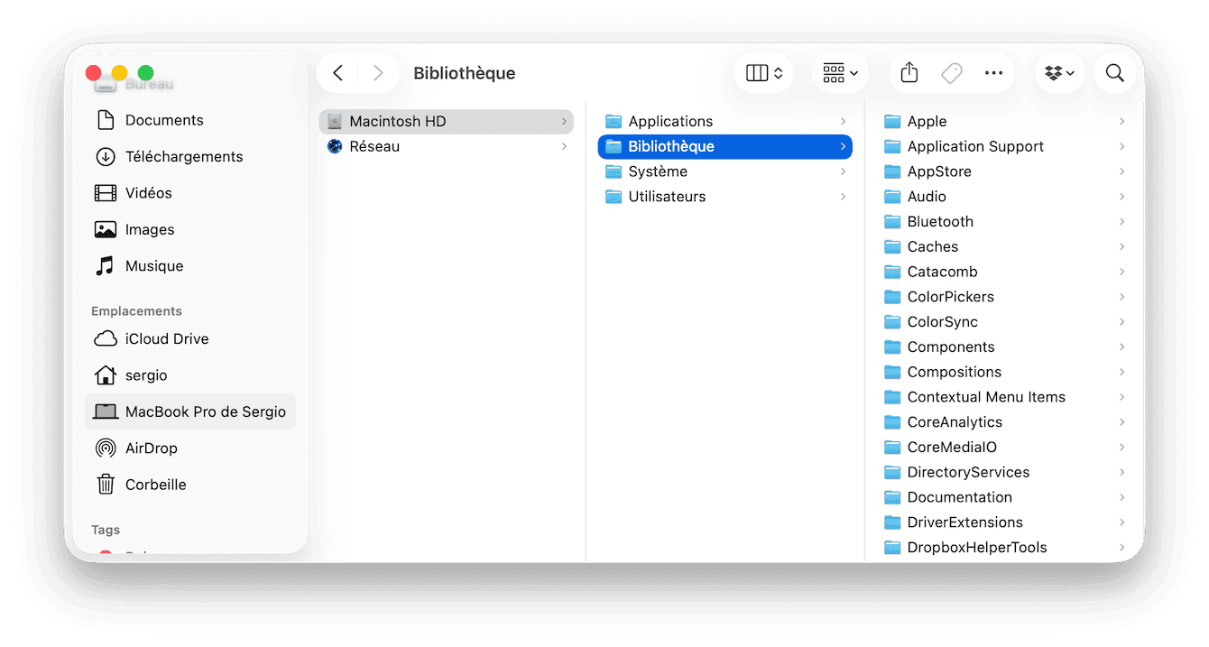 Le premier est localis&eacute; &agrave; la racine du disque Macintosh HD