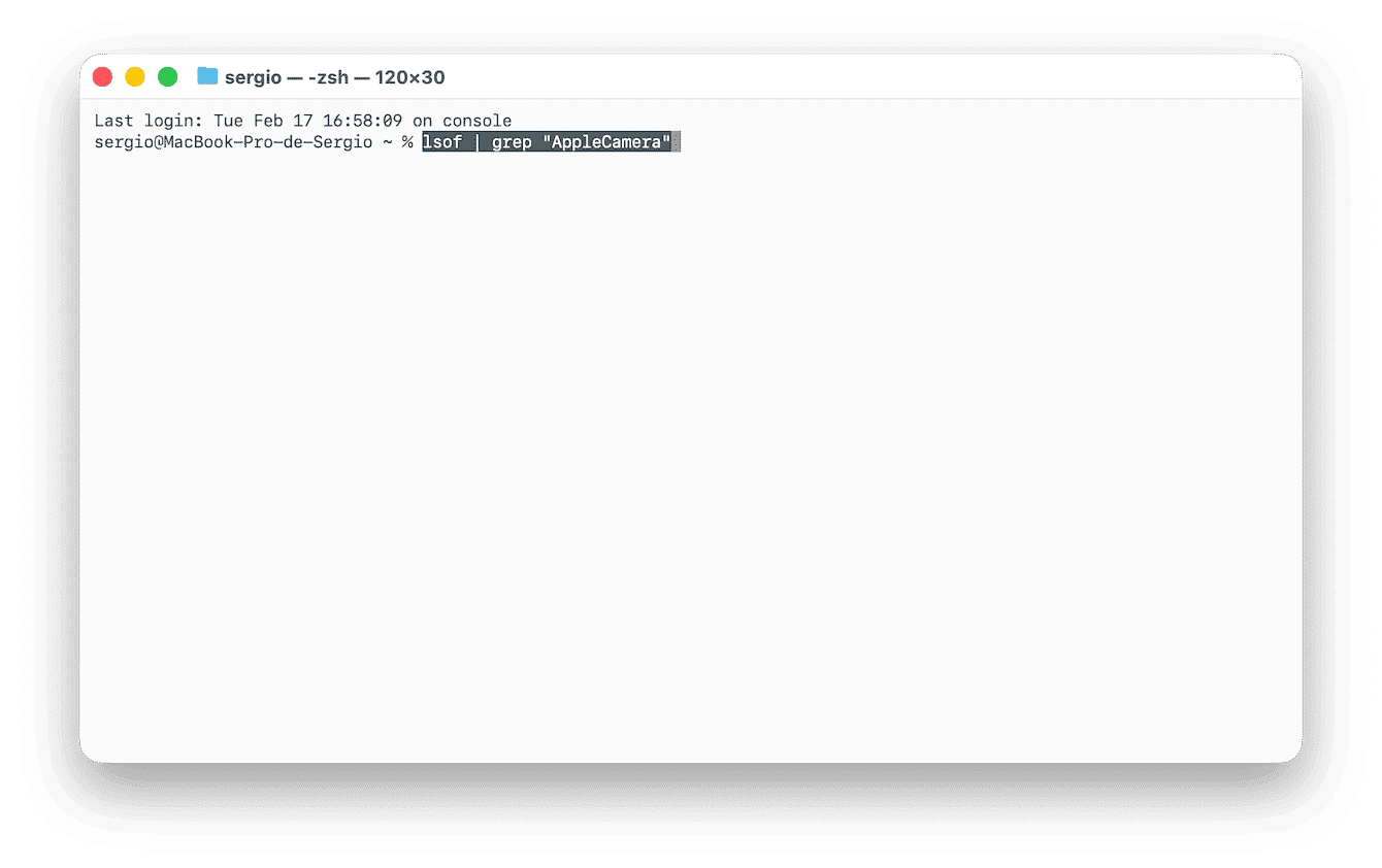 Utilisez Terminal pour v&eacute;rifier l'historique de la webcam