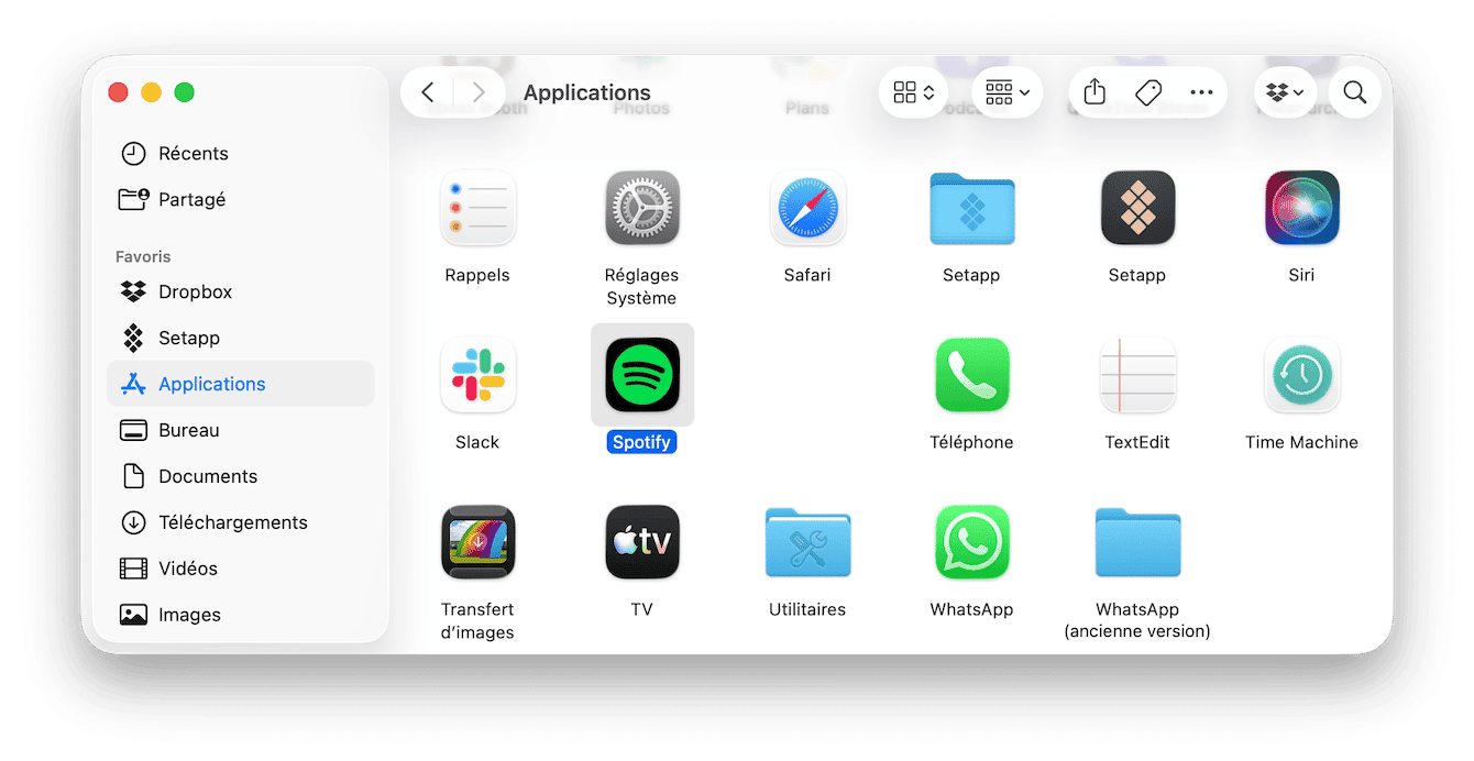 Supprimez les anciennes applications