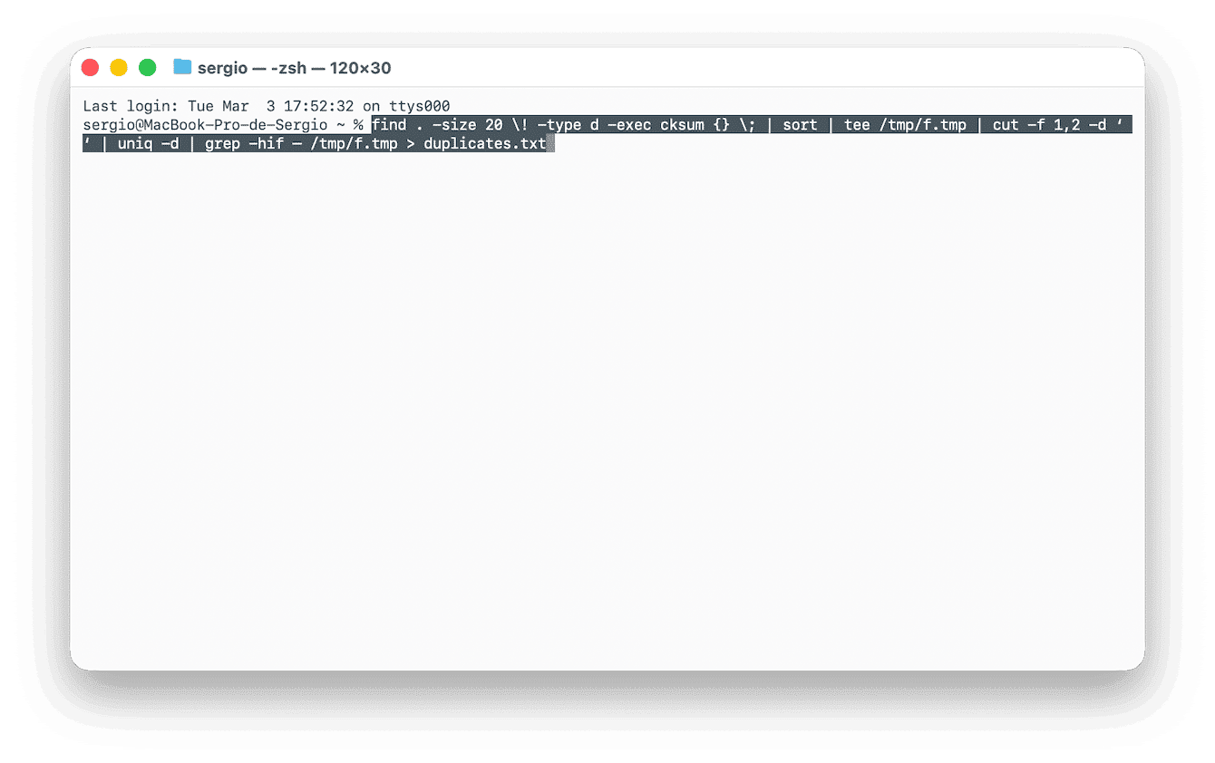 C&oacute;mo encontrar y eliminar los archivos duplicados en Mac con Terminal