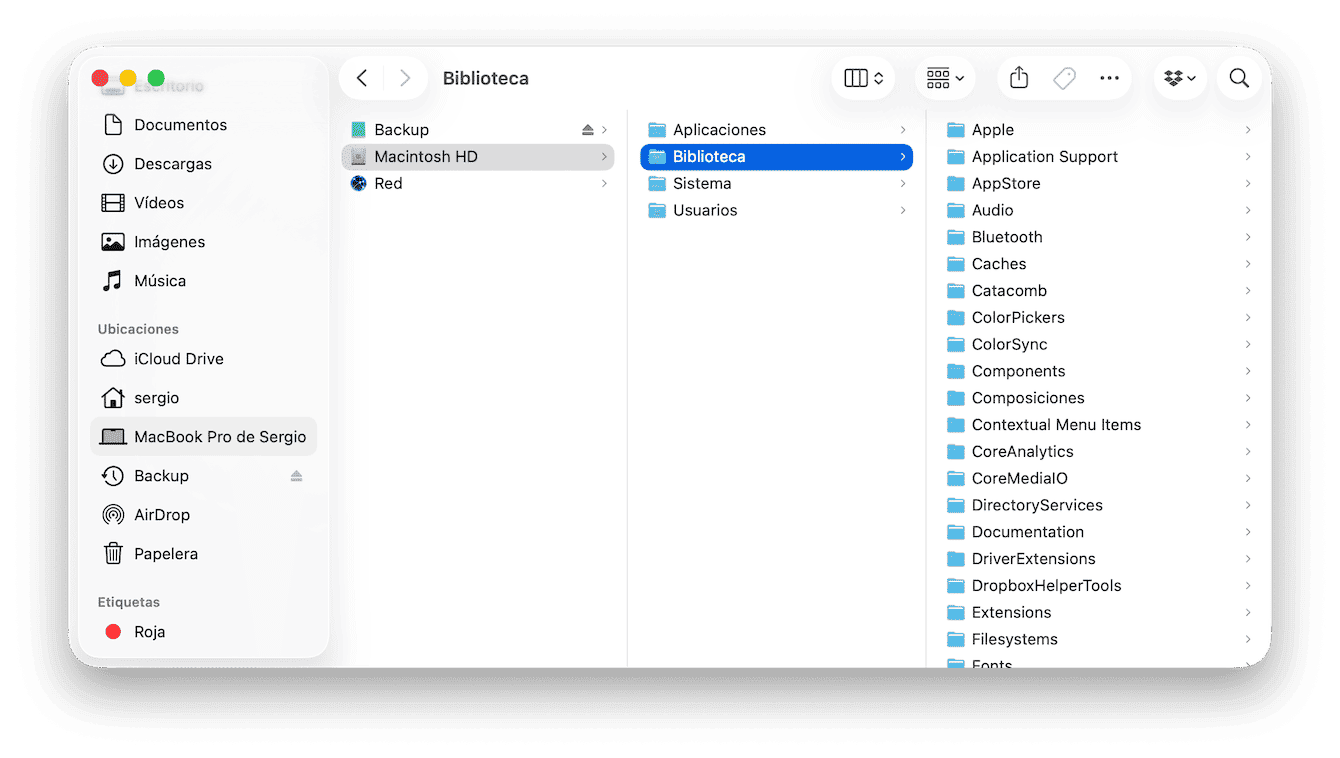 La primera Biblioteca est&aacute; en tu Macintosh HD