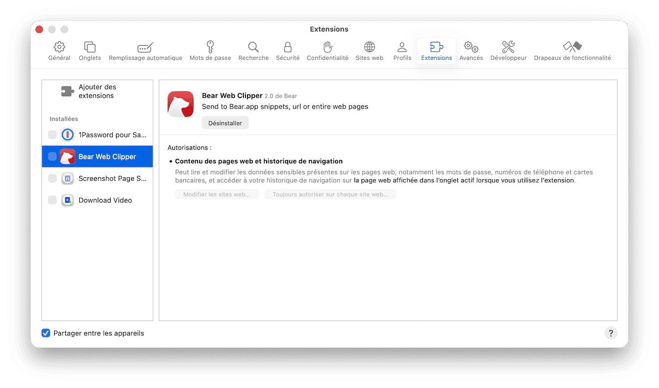 Comment d&eacute;sinstaller les extensions McAfee