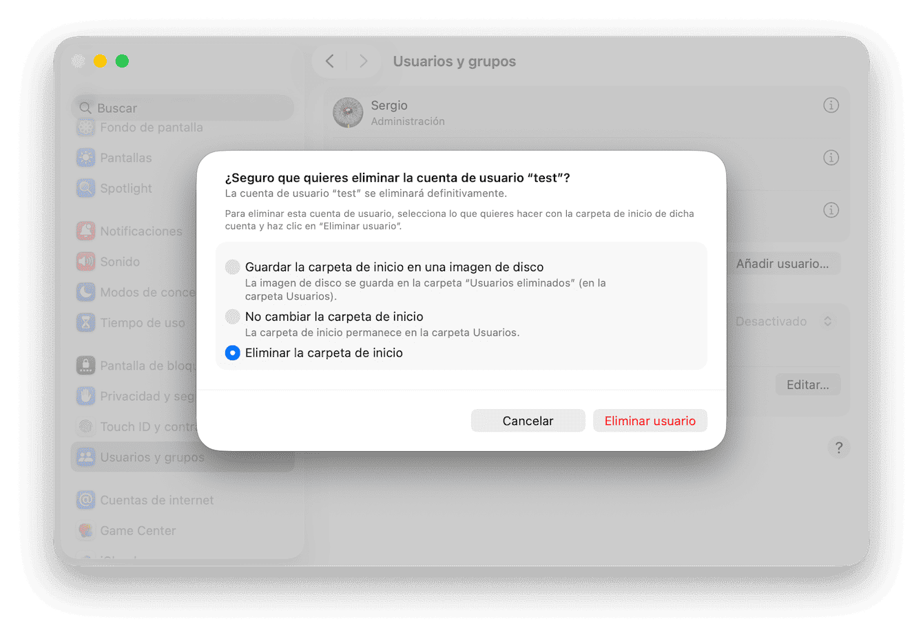Revisa las cuentas de usuario de tu Mac