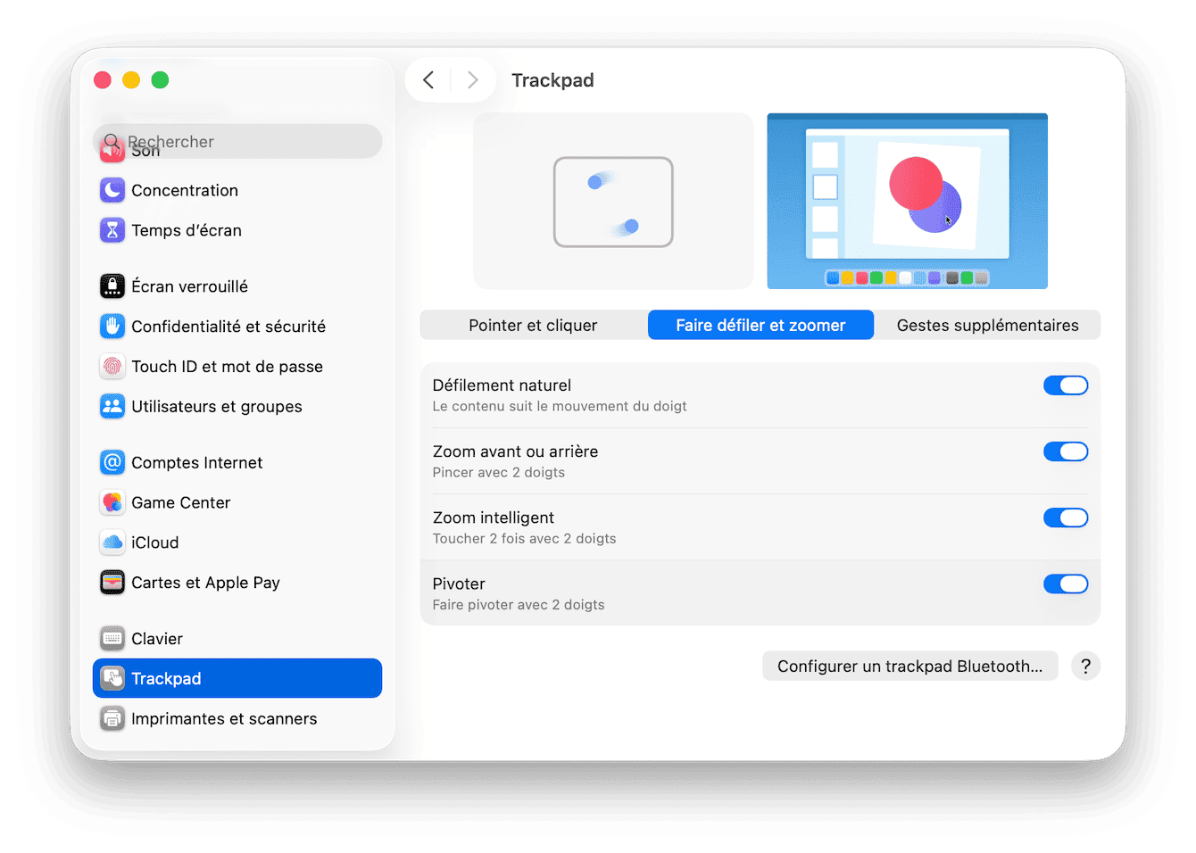 R&eacute;initialisez votre trackpad