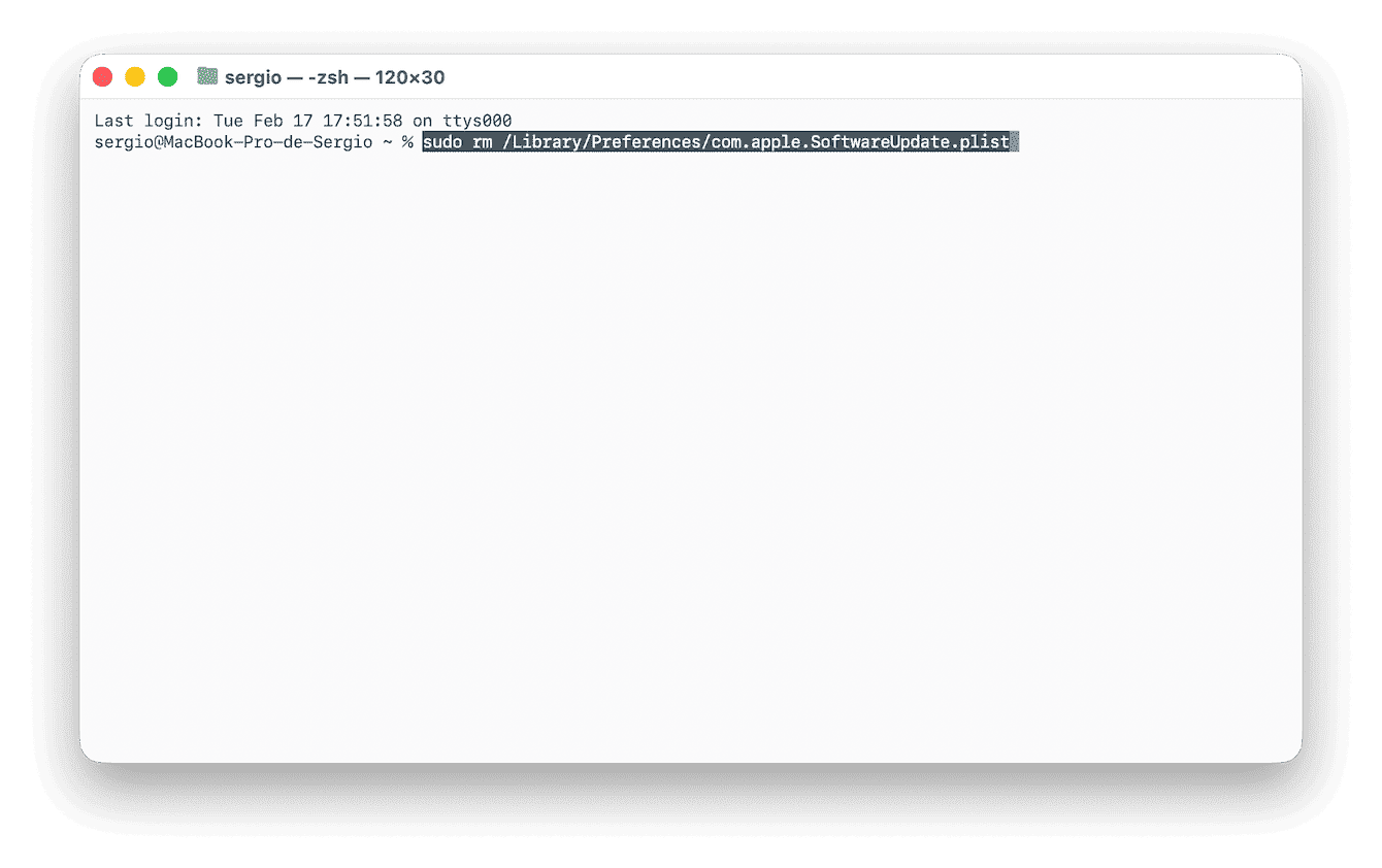 R&eacute;initialisez les pr&eacute;f&eacute;rences de l'outil Mise &agrave; jour de logiciels