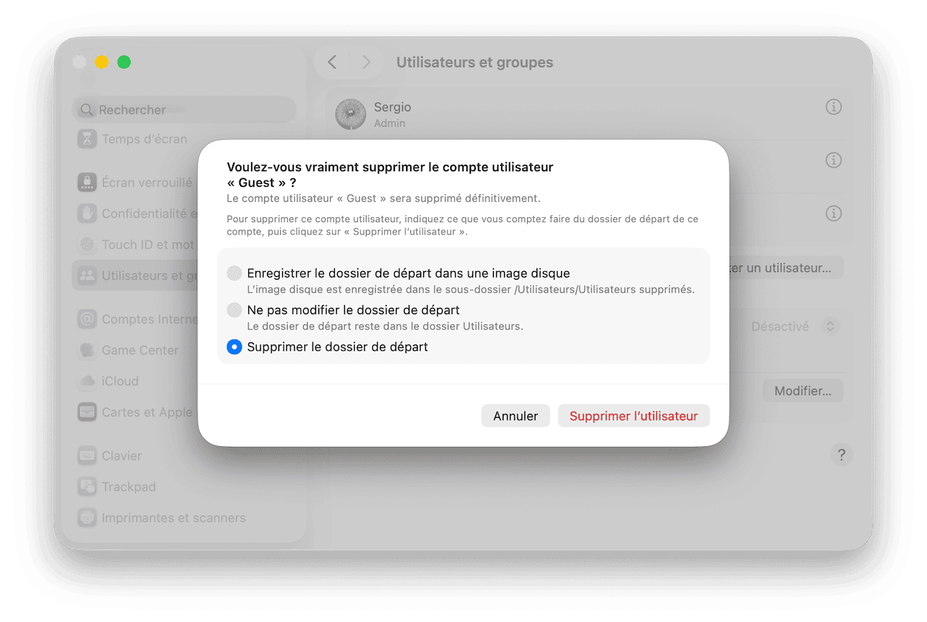 Examinez les comptes utilisateurs de votre Mac